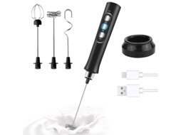 Espumador De Leite Elétrico Portátil, Usb, Preto