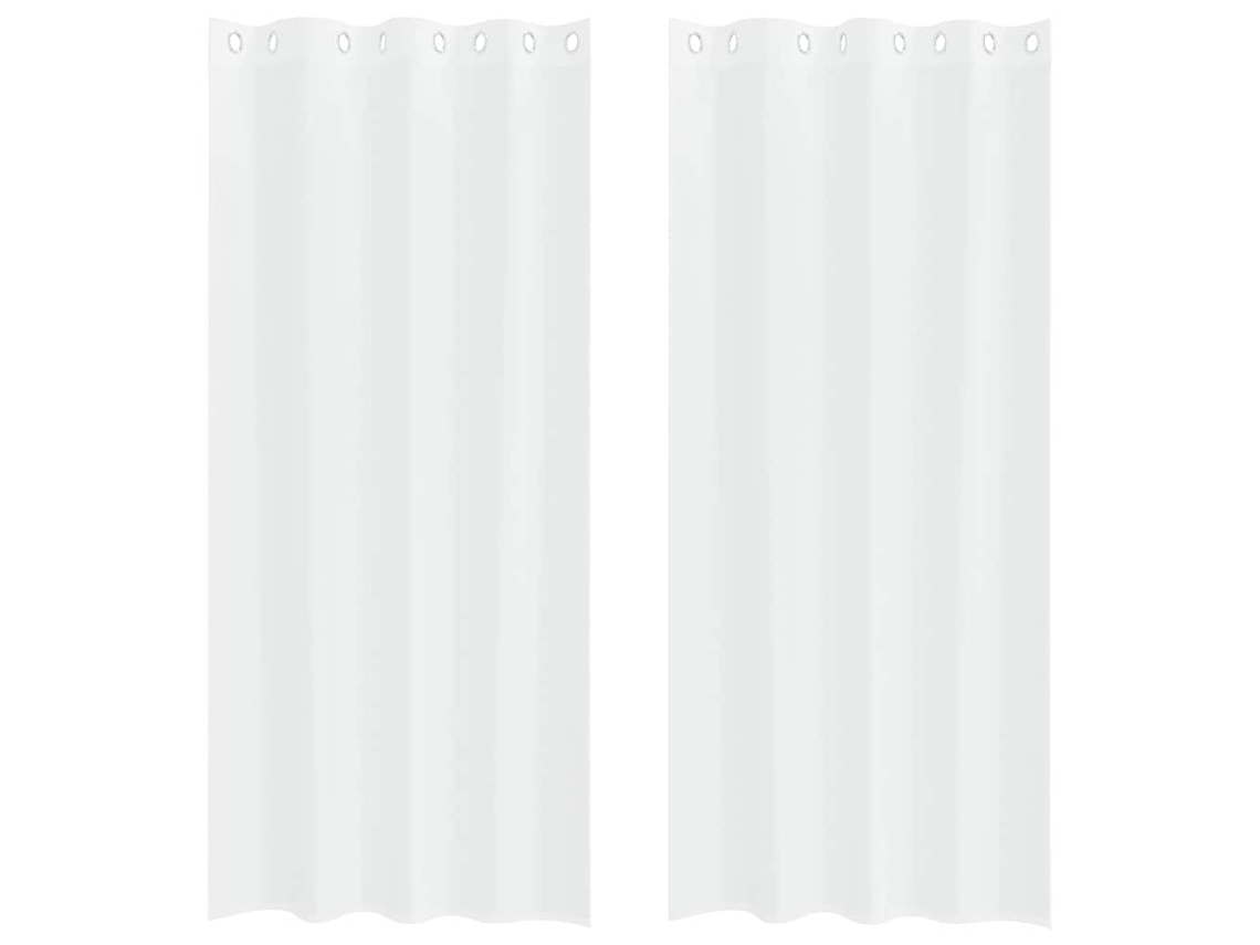 Conjunto 2 Cortina De Voile Vidaxl Branco Poliéster (245 X 140 Cm)