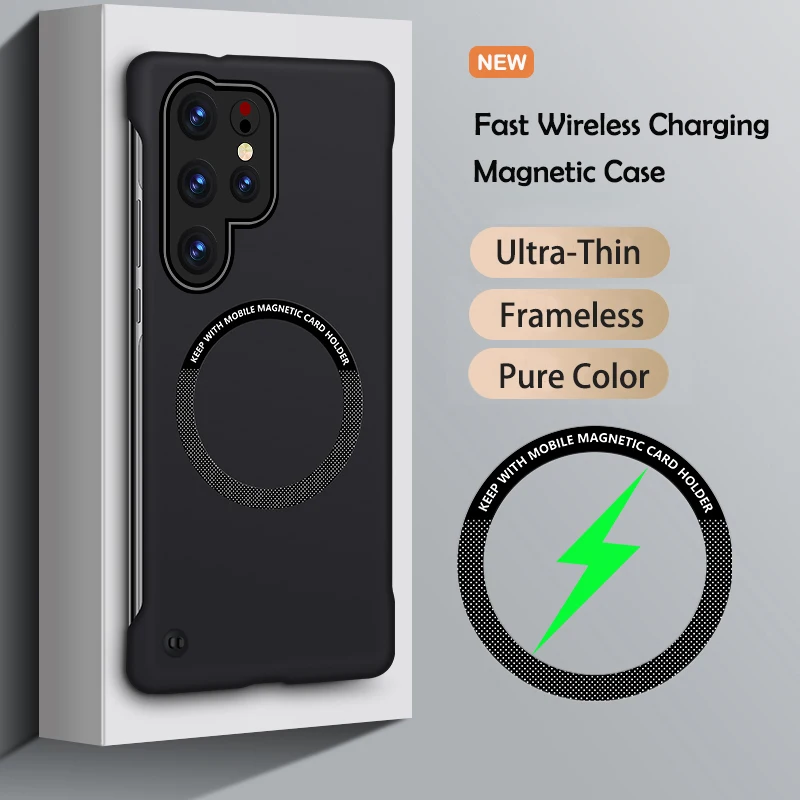 (preto, Galaxy S25) Capa Magnética Para Celular Sem Moldura, Design Ultrafino Em Cor Sólida, Compatível Com Magsafe.