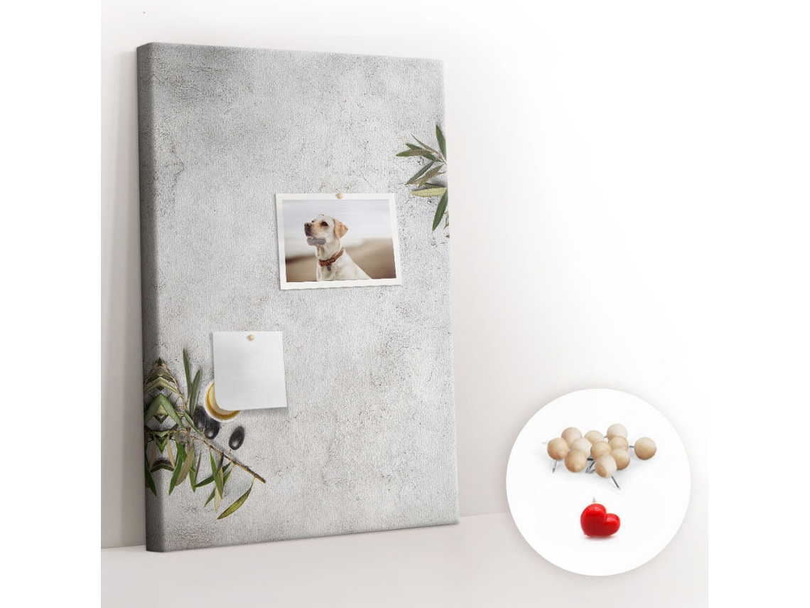 Painel De Cortiça Para Parede Concreto E Oliveiras Para A Sala De Estar Espelharte (40x60 Cm)