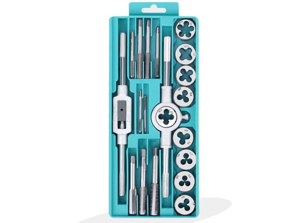 Conjunto De Ferramentas De Rosqueamento Métrico, 20 Peças M3-m12 Aço Carbono, Chaves E Gerenciadores Com Estojo