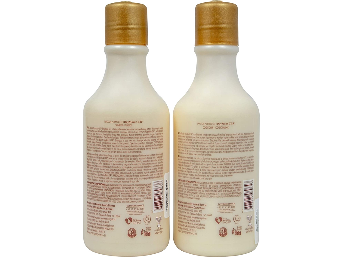 Shampoo e Condicionador 1 Pacote Inoar Duo Daymoist Keratin Smoothing BRAZILIANHAIRPRODUICTS