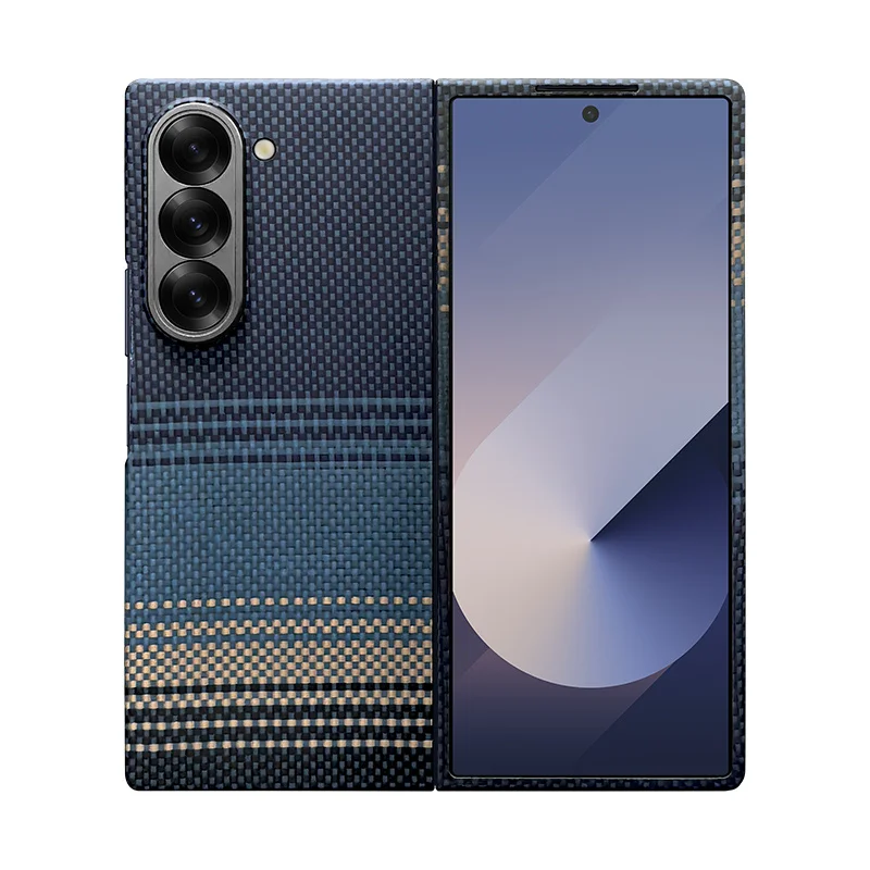 (azul, Galaxy Z Fold6) Capa Para Celular Com Design De Dupla Camada À Prova De Choque E Suporte.