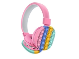 Fone De Ouvido Bluetooth, Fone De Ouvido Estéreo Sem Fio Com Detalhes Em Rosa. Brilvibera