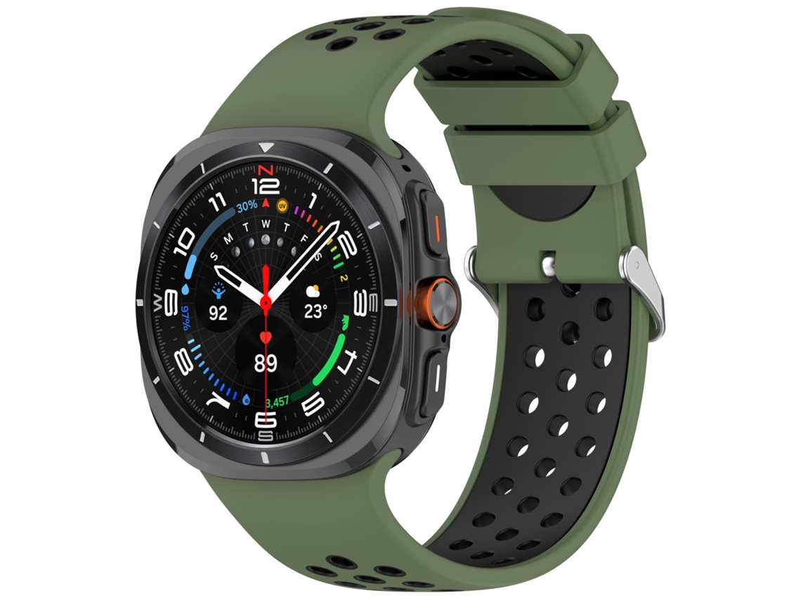 Bracelete De Silicone Para Samsung Galaxy Watch Ultra2 47mm Verde Militar