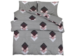 Duvet Cover Set, Duvet Cover Sets Vidaxl Cinzeto Algodão (200 X 220 Cm + 80 X 80 Cm)