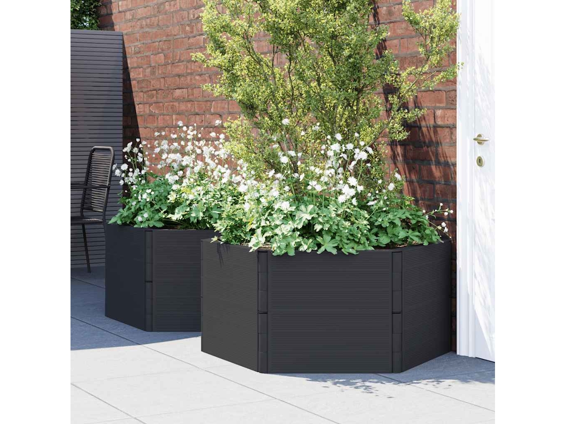 Vidaxl Vasos/floreiras De Jardim 2 Pcs Pp Antracite