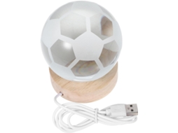 Luminária De Mesa Operitacx Com Bola Cristal 3d Base Madeira Led
