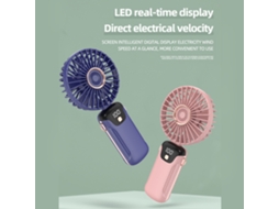 Ventilador Portátil Mini com Tela Led 5 Velocidades Silencioso