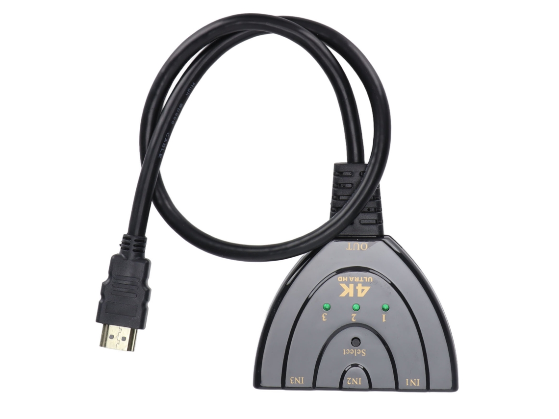 Mali switch de Interface Multimídia Hd Portátil 3 Entradas 1 Saída Splitter para 4k 1080p 3d Player