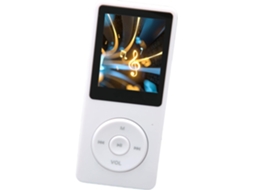 Reprodutor de MP3/MP4, tela de 1,8 polegadas, 30 horas de reprodução, portátil, leve, esportivo, com reprodução de música para viagens (branco)