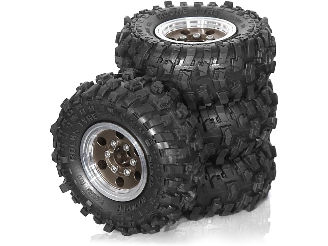 Rodas e pneus SFUSHOS, 51mm, metal, para carros RC crawler