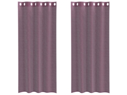 Maison Exclusive - Cortinas De Voile Com Ilhós 2 Pcs Roxo 140x225 Cm