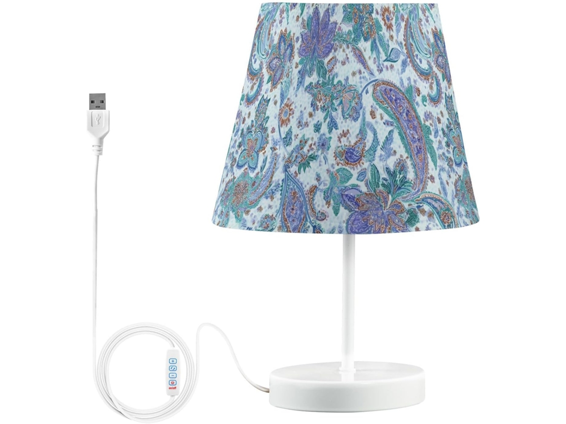 Cabeceira Abajur Delicada em Caxemira e Estampa Floral Kcldeci para Quarto, Estilo Fazenda, Sala de Estar, Clara