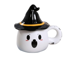 Caneca De Halloween Com Tampa, Café Assustadora E Original, Adorável Chapéu Bruxa Fantasma Para Decoração Em Casa Ou No Escritório Aquaforge