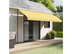 Vidaxl Tecido Substituição P/ Sanefa Toldo 4,5 M Riscas Amarelo/branco