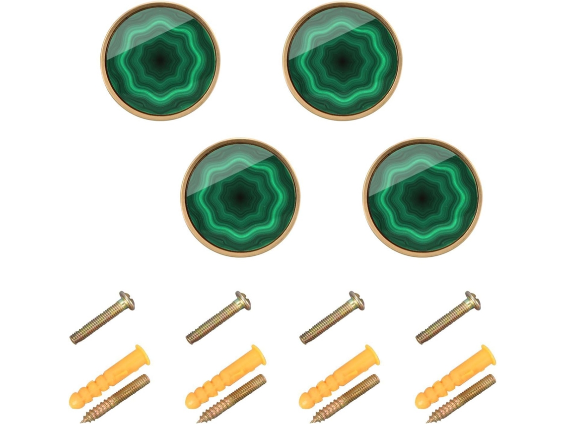 Puxadores Guoche De 32mm Para Portas E Gavetas Armários Com Estampa Mármore Mineral Verde Malaquita
