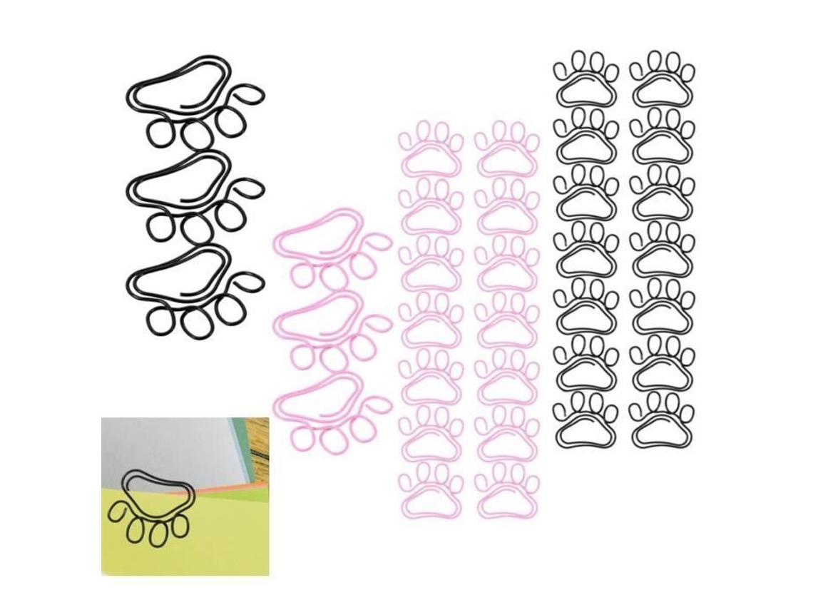 Clipes de Papel Criativos , Marca, 40 Unidades, Metal, Preto e Rosa, 28x30mm BRILVIBERA (preto e Rosa)