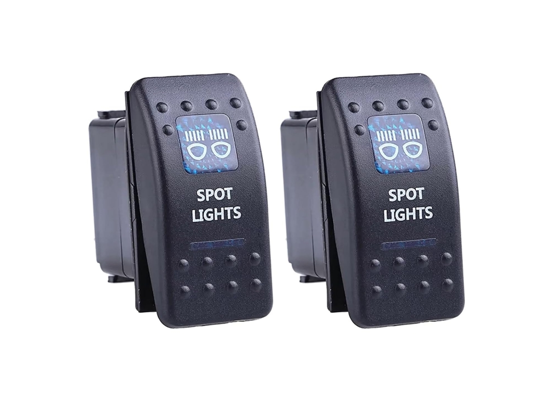 Interruptores De Balancim Para Carro, 20a, 12v, Luz Led Azul, À Prova D Água, 5-pinos
