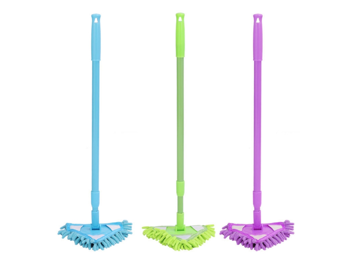 Mini Mop (chenille Easy To Clean + Triangular Corner Fit) Blue Eoocoo