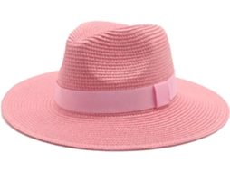 Chapéu de Palha Feminino Pescador Sol Faixa Fita Panamá Verão | S/MARCA