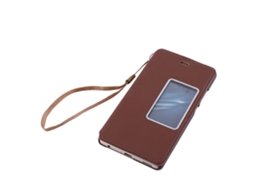 Capa de Couro com Janela Dupla EOOCOO para Huawei P9, suporte Flip