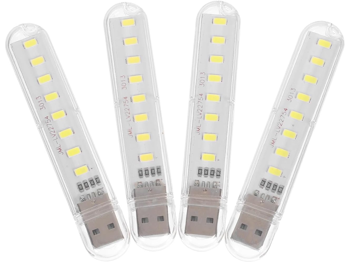Conjunto De 4 Lâmpadas Usb Led Gatuida Com 8 Leds Em Plástico, Luz