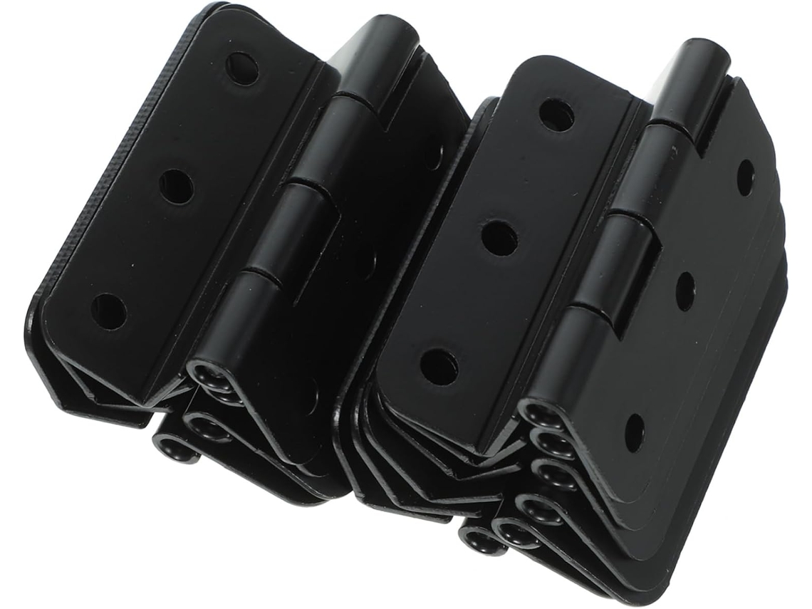 Conjunto De 10 Dobradiças Pretas Ferro Para Armários E Portas,