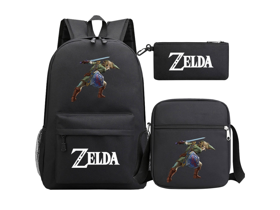 Conjunto de Três Peças de Mochila KOHREE Estudantil Zelda Kingdom