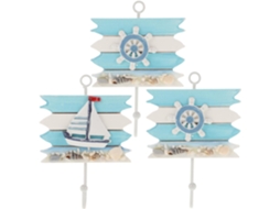 Conjunto De 3 Ganchos Parede Estilo Costeiro Para Toalhas Piscina,
