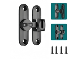Fechadura Para Porta De Correr,fechadura Com 4 Parafusos,trinco De Porta Em Ângulo Reto 90/180 Graus Para Portas,janelas E Armários Btforus (preto)