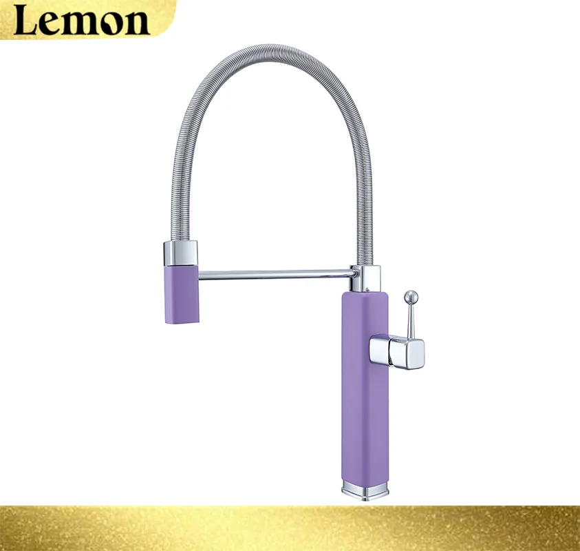 (roxo) Torneira De Cozinha Moderna, Monocomando, Com Válvula De Cerâmica De Furo Único, Torneira Extensível Para Água Quente E Fria