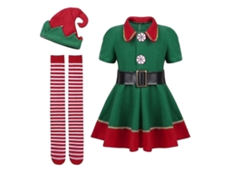 Traje De Elfo Navideño Para Hombre Com Acessórios: Disfraz Para Festa Halloween Natal 100cm Multi Mujeres 140cm