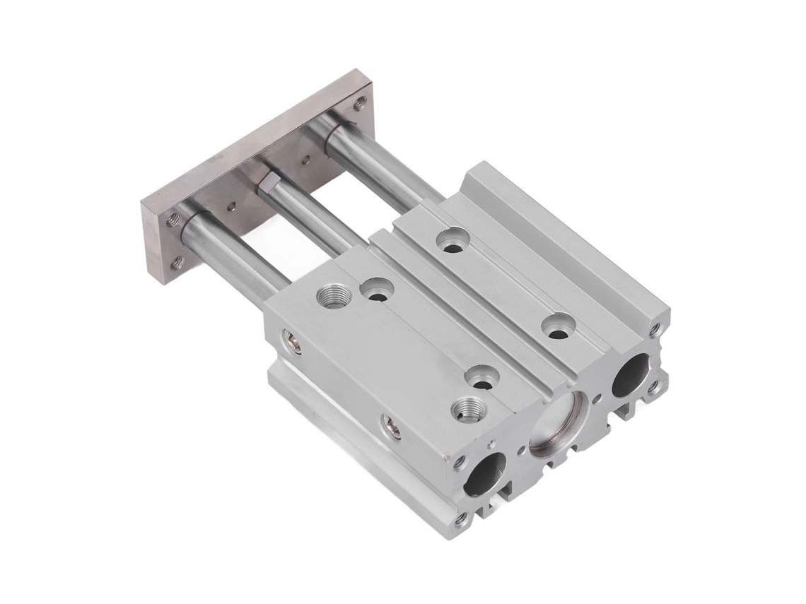 Cilindro De Ar Neumático De Ação Dupla 3 Hastes Aço Alumínio 20mm Bore 40mm Stroke Pt1/8