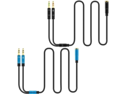 Cabo Y de áudio com 10 peças, adaptador duplo para microfone e fones SFUSHOS