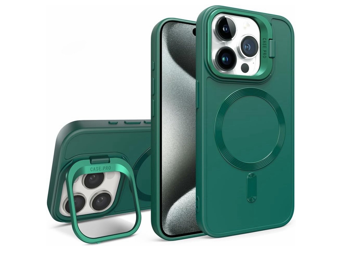 Capa Para Iphone 17 Pro Max Suporte Magnético Verde Czhhmart