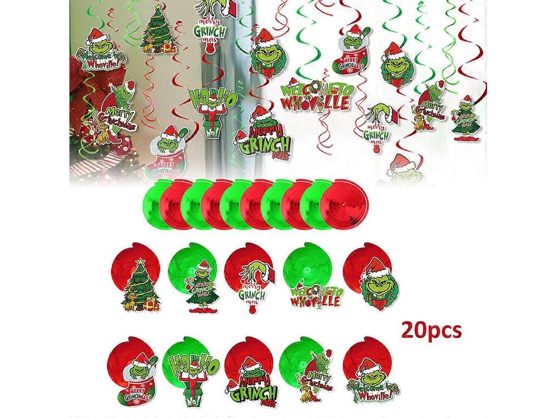 Enfeites De Natal Grinch, Feliz Natal, Para Árvore De Natal, Pingente Espiral Para Pendurar Em Casa, Decoração Para Festa, Guirlan-aquaforge