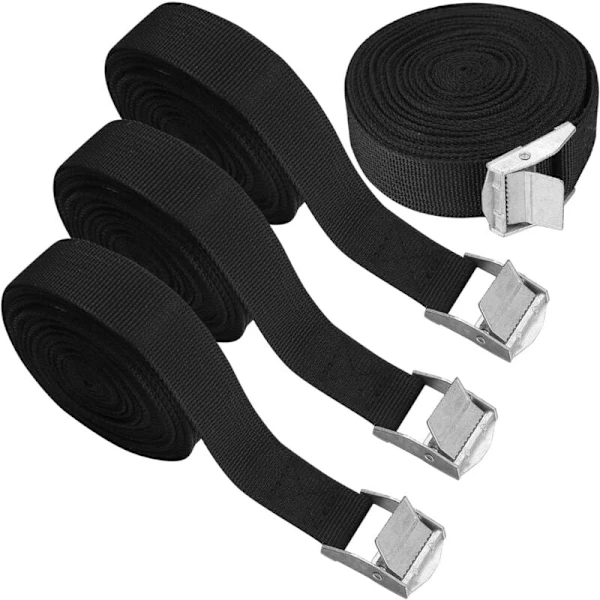 Conjunto De 4 Cintas Amarração Com Fechos, Cintas De Fixação Ajustáveis​​ Com Fivela Para Bagageiros Motocicleta/carro/bicicleta, 5 M