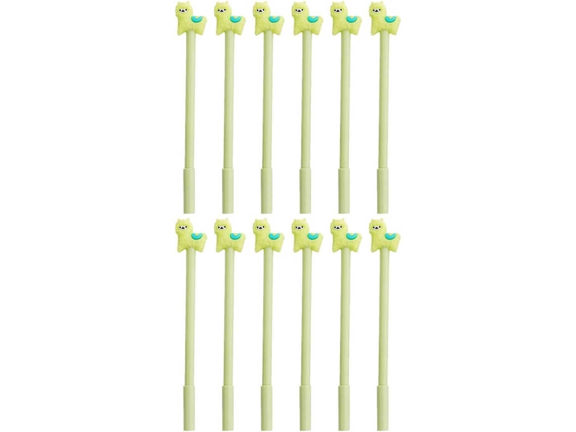 Conjunto De 24 Canetas Em Gel Sewacc Com Estampa Alpaca Fofa,