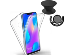 Kit Capa, PopSocket e Suporte PopSocket Honor 8X 3x1 360º Impact Protection Transparente