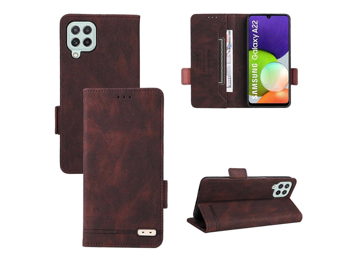 Capa De Couro Com Fecho Magnético Para Samsung Galaxy A22 4g
