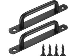Puxador De Porta Anticorrosivo, Puxador Para Móveis De Uso Geral, Revestimento Preto Fosco Resistente, Design Com Cantos Arredondados, Fácil De Usar