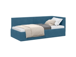 Estrutura de Cama de Canto Azul 90 Cm X 200 Cm Veludo MAISON EXCLUSIVE
