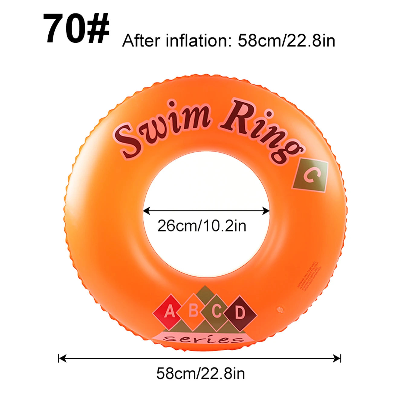 (laranja-70) Uma Boia Inflável Dobrável De Cores Vibrantes — Item Essencial Para Piscina No Verão.