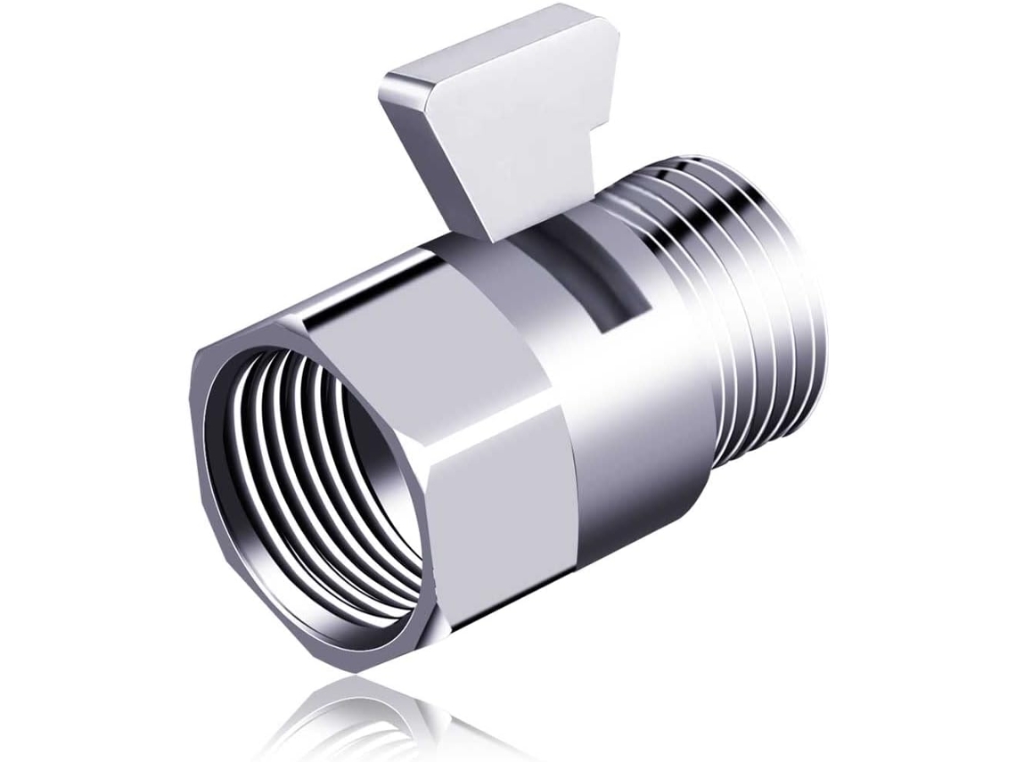 Válvula De Corte De Chuveiro G1/2" Em Latão Com Controle De Fluxo Para Chuveiro