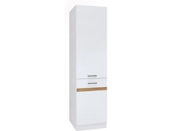 Coluna de cozinha com 2 portas que abrem à direita - 50 x 196 x 46 cm - Branco brilhante AUCUNE