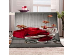 Manta com Estampa 3d do Papai Noel em Microfibra 180x200cm