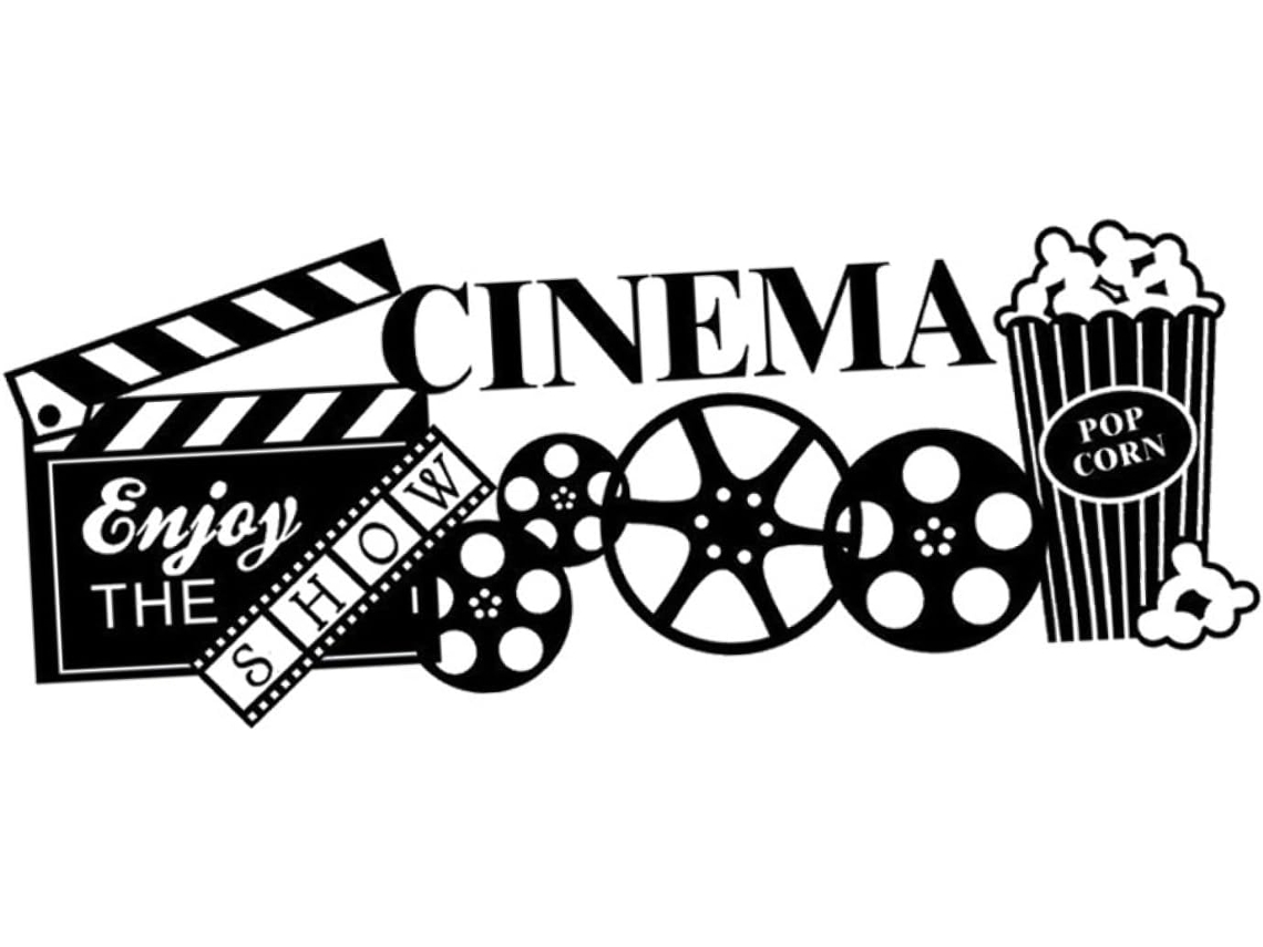 Adesivo De Parede Em Pvc Com Tema De Cinema, 96 X 37 Cm, Decoração Para Casa.