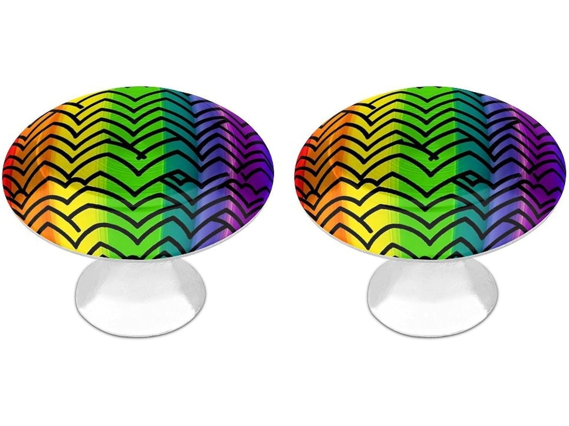 Conjunto De 2 Puxadores Aço Inoxidável Para Armários Cozinha, Com Estampa Personalizada Do Arco Íris Orgulho Lgbtqia+
