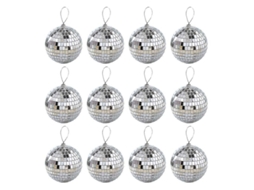 Conjunto de mini bolas espelhadas para árvore de Natal em 4 tamanhos diferentes.